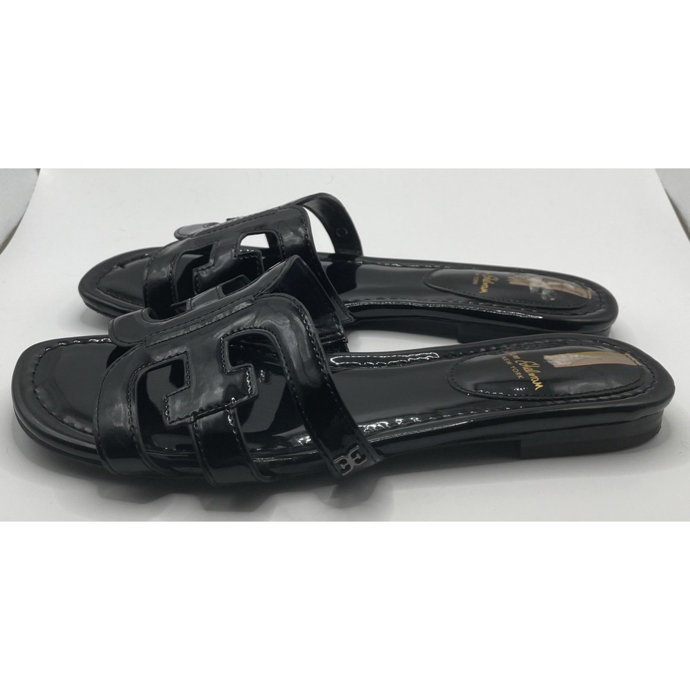 Sam Edelman Women's "Bay" Black Patent Leather Slip On Slides Sandals Women 8.5 - Picture 3 of 8